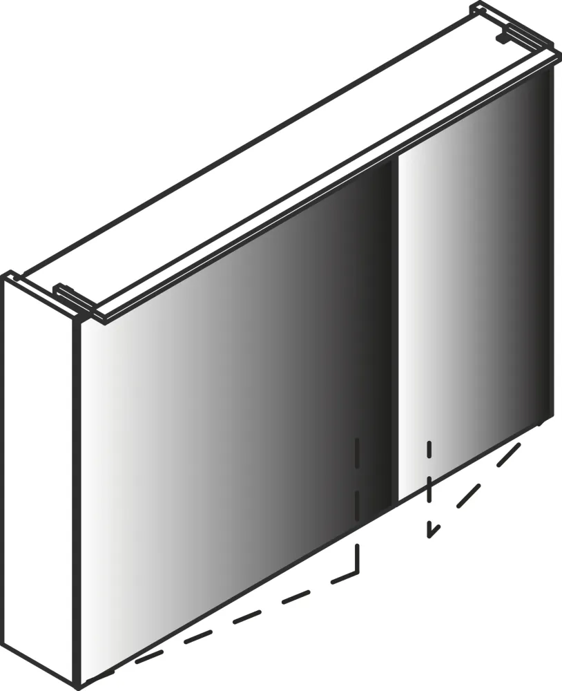 Spiegelschrank L5 | 90 cm mit dimmbarer LED-Leuchte und zwei Türen, Berg-Eiche