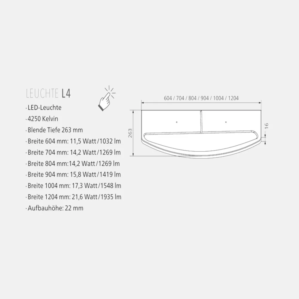 Spiegelschrank L4 I 80 cm mit einer dimmbaren LED-Leuchte und drei Türen, Eiche Maron