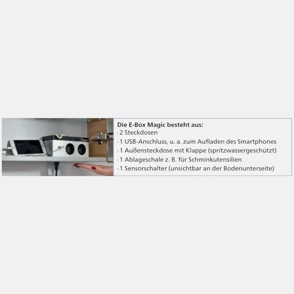 Spiegelschrank L4 I 60 cm mit einer LED-Leuchte und einer Tür, Anschlag links, Dark Oak
