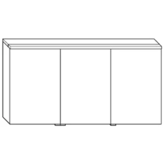 Viva – Spiegelschrank, links, Korpus verspiegelt, mit LED-Aufsatzleuchte, 130 × 62 × 17 cm