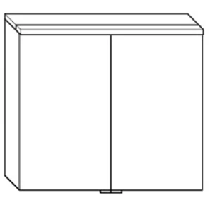 Viva – Spiegelschrank mit verspiegelt Korpus und LED-Aufsatzleuchte, 100 × 62 × 17 cm