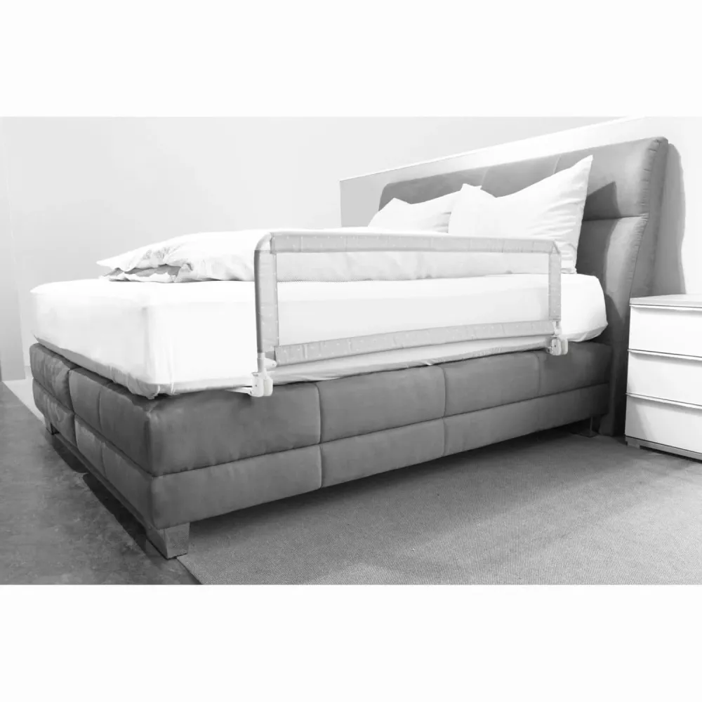 Fillikid Bettschutzgitter Hugo 135x50 cm Punkte grau mit klappfunktion, für Boxspringbetten