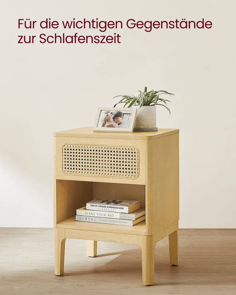 Nachttisch - modern - mit Schubladen und offenem Fach