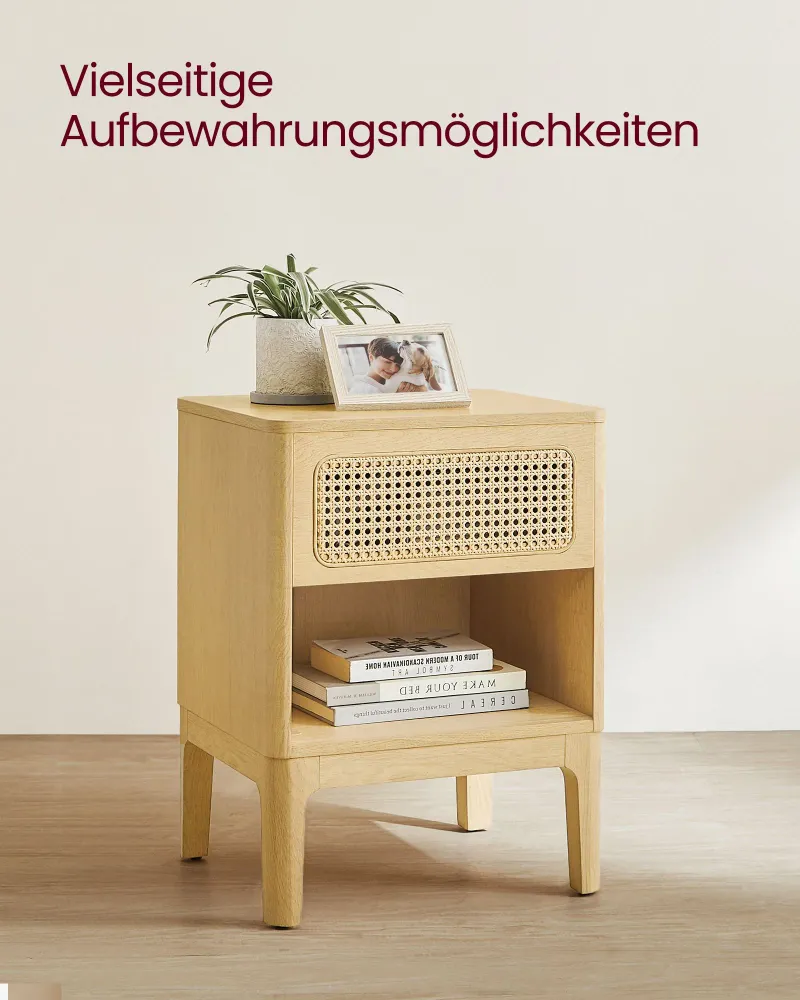 Nachttisch - modern - mit Schubladen und offenem Fach