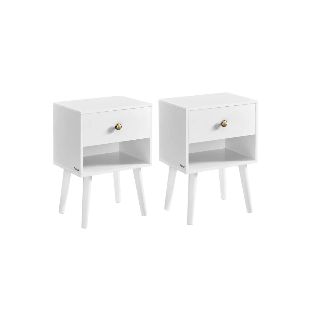 Nachttisch -Set von 2 mit Schubladen und Brett