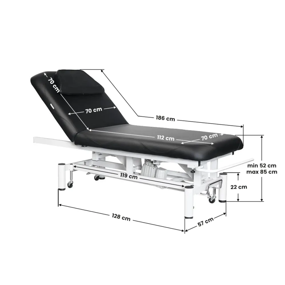 Elektrisches Bett für Massage azzurro 684 1 stark schwarz