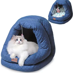 Katzenbett Höhle Hundehöhle 2--1 Bett mit Warmer und