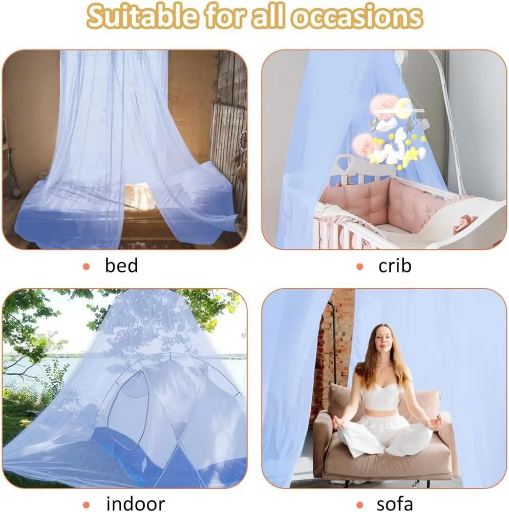 Moskitonetz Bett Doppelbett Einzelbett Blau 0.6 2.5 10.5m