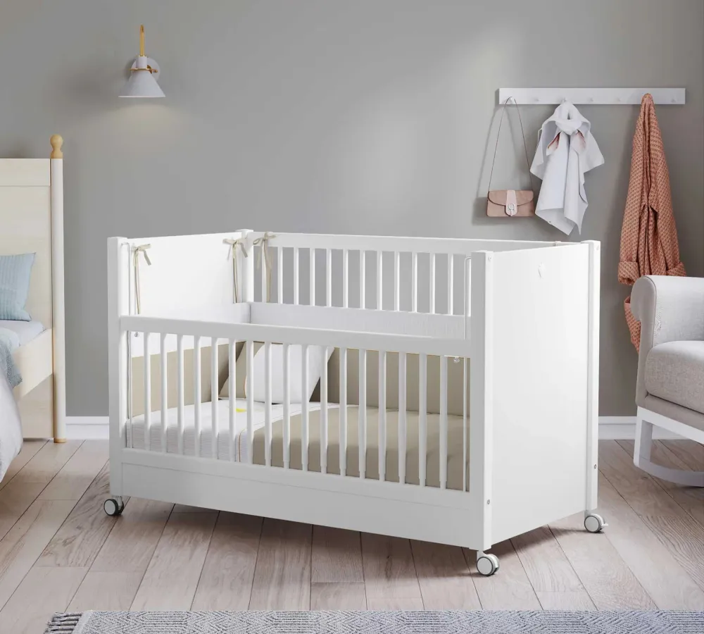 WHEEL BABY BETT WHITE (60x120 cm)
