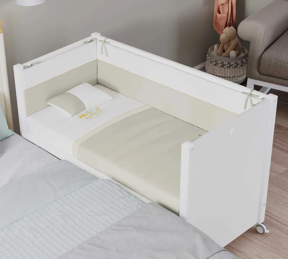 WHEEL BABY BETT WHITE (60x120 cm)