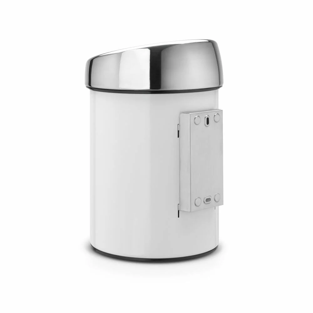 Brabantia Mülleimer Touch Bin, Abfalleimer, Müllbehälter, Stahl, White, 3 L, 364488