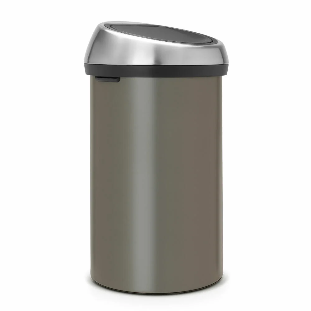Brabantia Mülleimer Touch Bin, Abfalleimer, Müllbehälter, Stahl, Platinum, 60 L, 402463