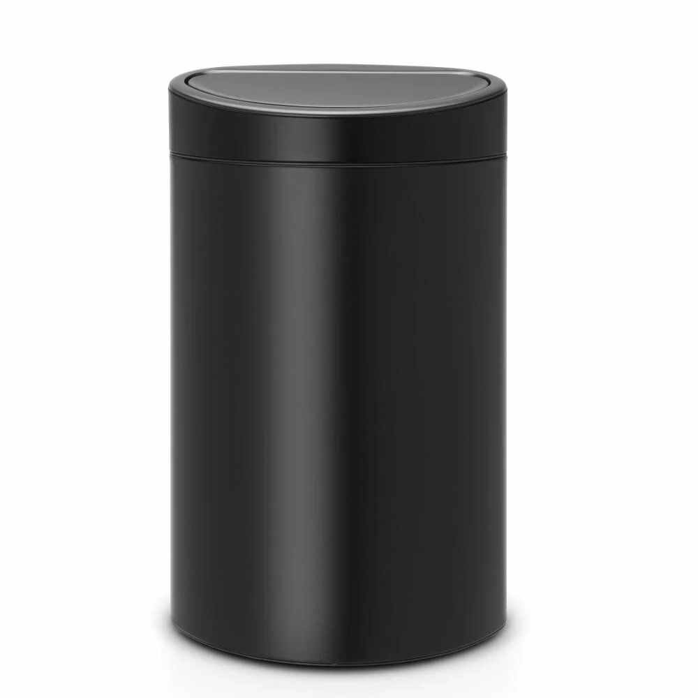 Brabantia Mülleimer Touch Bin New, Abfalleimer, Müllbehälter, Stahl, Matt Black, 40 L, 114946