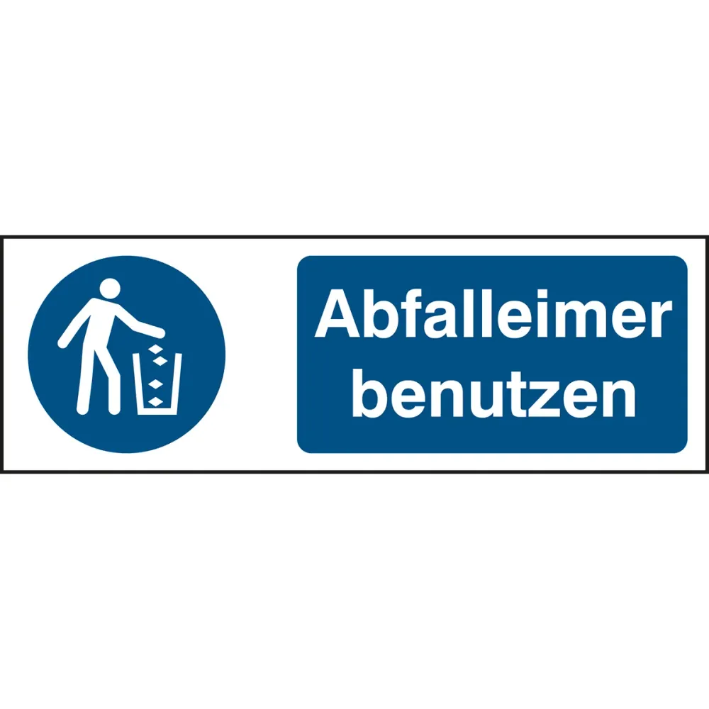 ISO Sicherheitskennzeichnung - Abfallbehälter benutzen