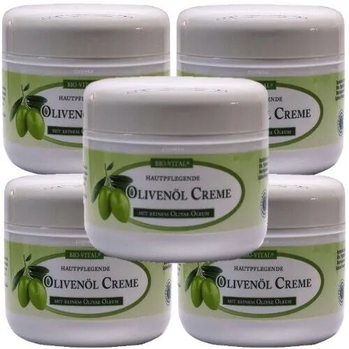 Bio-Vital Oliven Öl Creme Olivenöl Tagescreme Schützend Pflegend 250ml 5er Pack