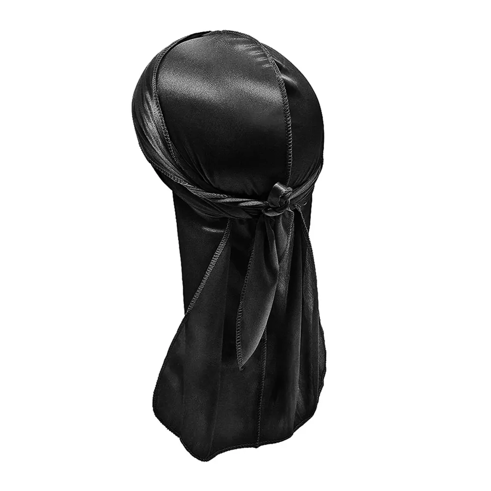 Durag / Du-rag / Bandana Seidig glatt - Unisex - Schwarz