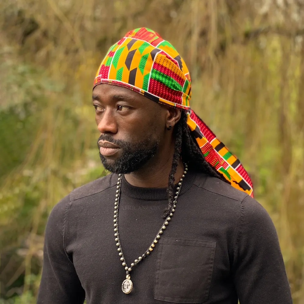 Durag / Du-rag / Bandana - Unisex - Orange / grün