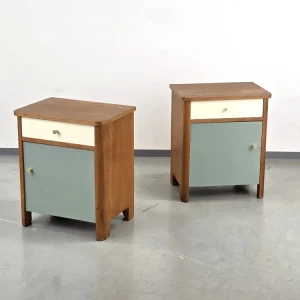 2ER SET VINTAGE NACHTTISCHE holz kommode nachttisch ablage schränkchen