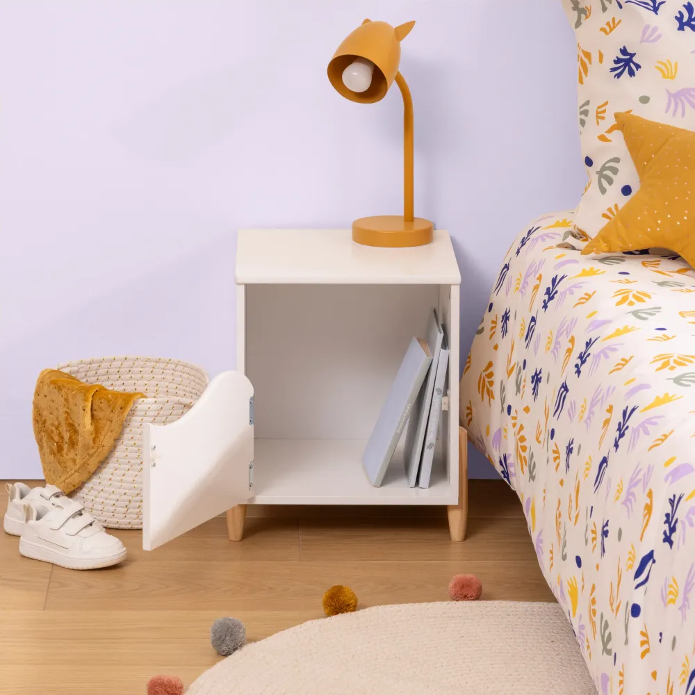 Atmospaa Fanza -Nachttisch 2 Fächer - L40xd30xh55cm - Beige