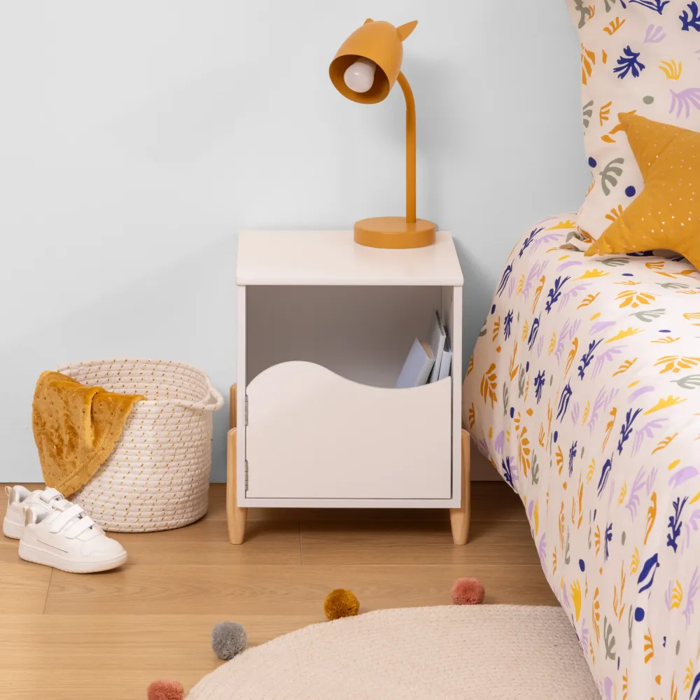 Atmospaa Fanza -Nachttisch 2 Fächer - L40xd30xh55cm - Beige