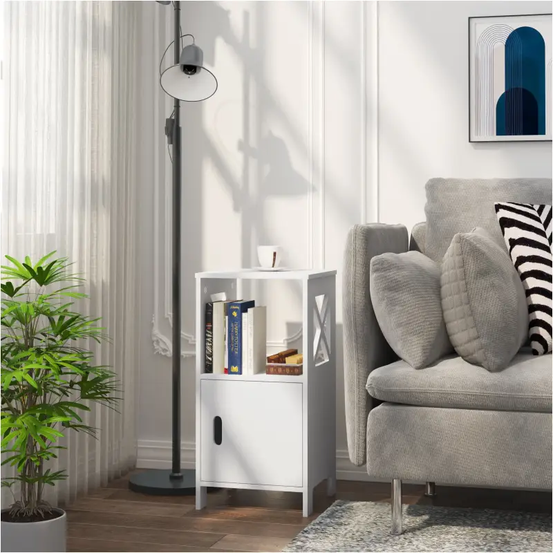 BukkitBow – Kompakter Nachttisch – Hochwertiges MDF – Geräumiger Stauraum – 30 x 60 x 30 cm