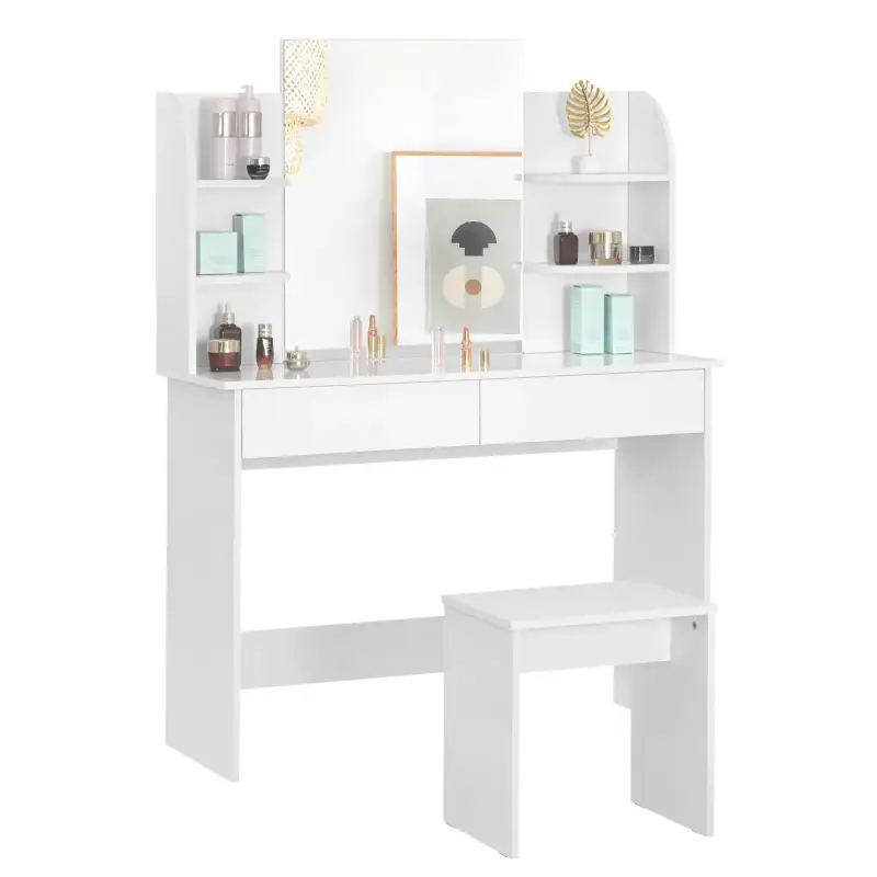 BukkitBow – Multifunktionales Schminktisch-Set – Holz – 108 x 40 x 142 cm – Modernes Design – Platzsparend