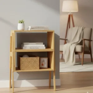 en.casa Nachttisch Baboo 42x43,5x29 cm Beistelltisch Nachtschrank Holz Regal