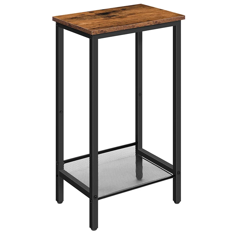 HOOBRO Beistelltisch Hoch, Telefontisch mit Verstellbarer Netzablage, Schmaler Nachttisch, Sofatisch, 38 x 28 x 73,5 cm, f...