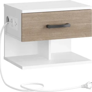 HOOBRO Nachttisch mit Ladestation Aufbewahrung Schlafzimmer