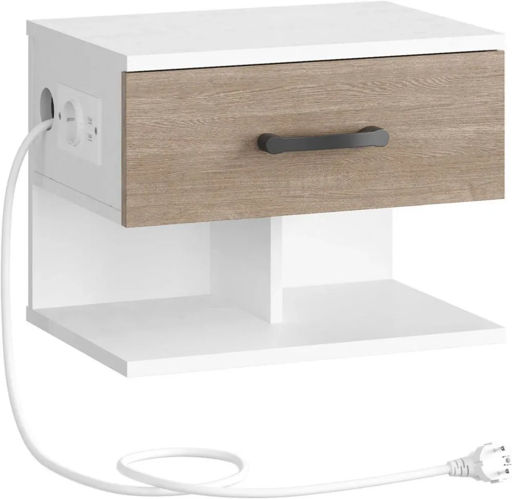 HOOBRO Nachttisch mit Ladestation Aufbewahrung Schlafzimmer