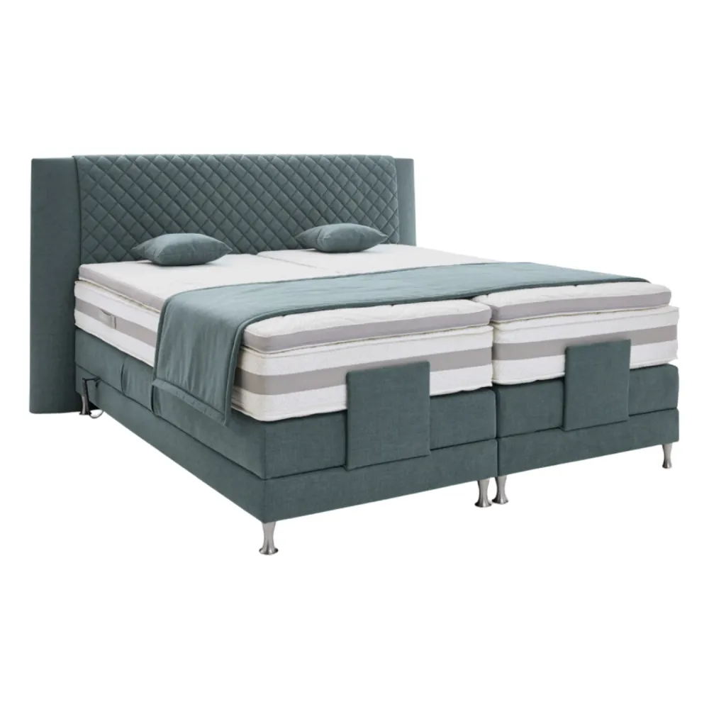 Musterring Boxspringbett Felina Motor 180 x 200 cm, mit Stoffbezug + Motorisierung, E058 Türkis