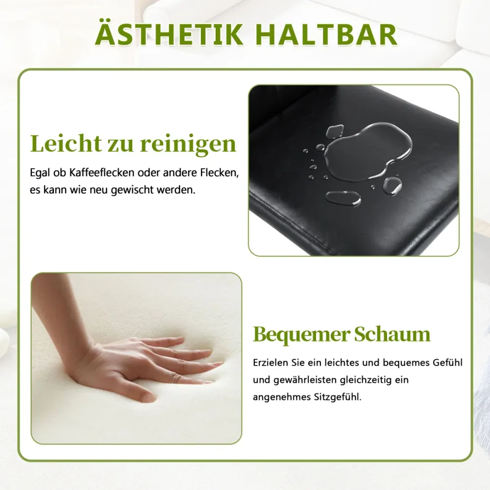Esszimmerstuhl 4er Set Schwarz Leichter Luxus Europäisches Design Hochglanz Silberfarbene Metallbeine Bequeme Polsterstühl...