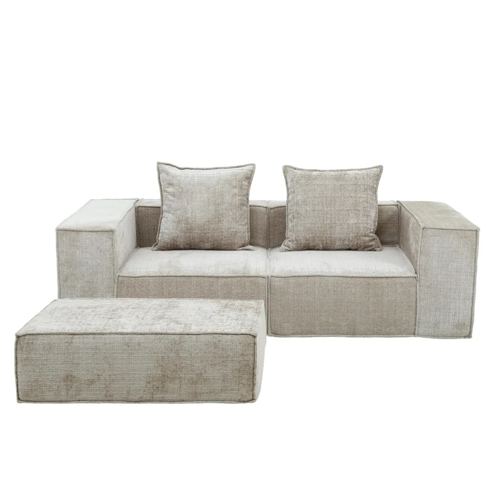 Pole to Pole – Boneless Sofa Nomad Zweisitzer + Ottoman Creme