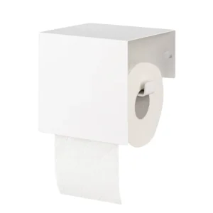 CUBO weißer Toilettenpapierhalter mit Ablage