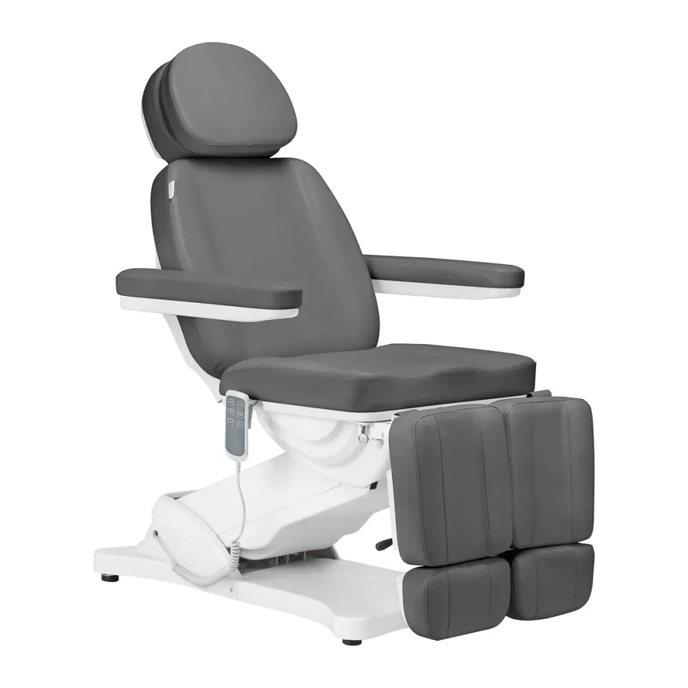 Elektrischer Kosmetikstuhl SILLON CLASSIC 3 Motoren mit Pediküre-Ablage grau