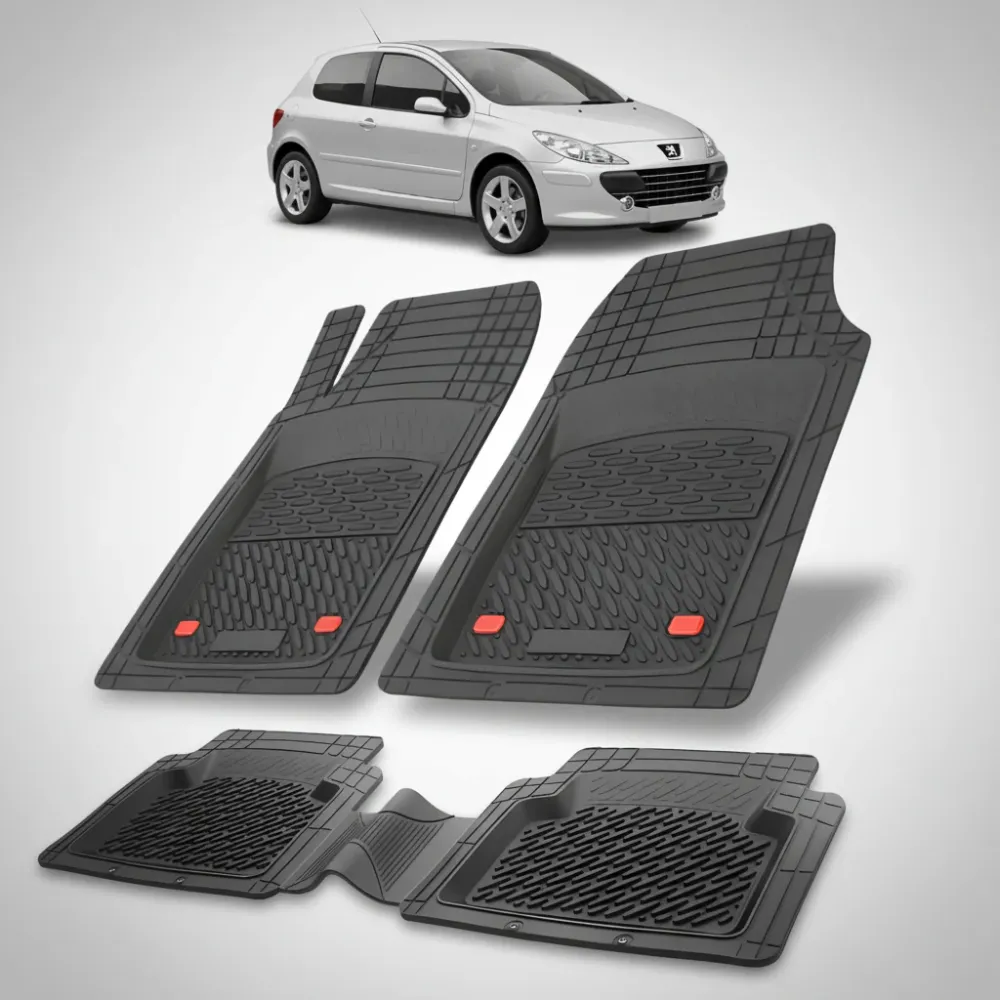 Fußmatten und Ablage für Peugeot 307 FL 3-Türer (2005–2008), Schwarz