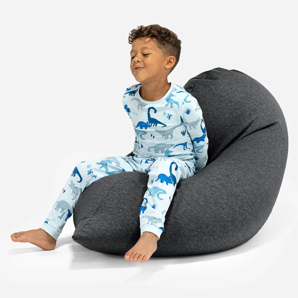 Großer Sitzsack für Kinder 2-6 Jahre - Elastische Baumwolle Schiefergrau