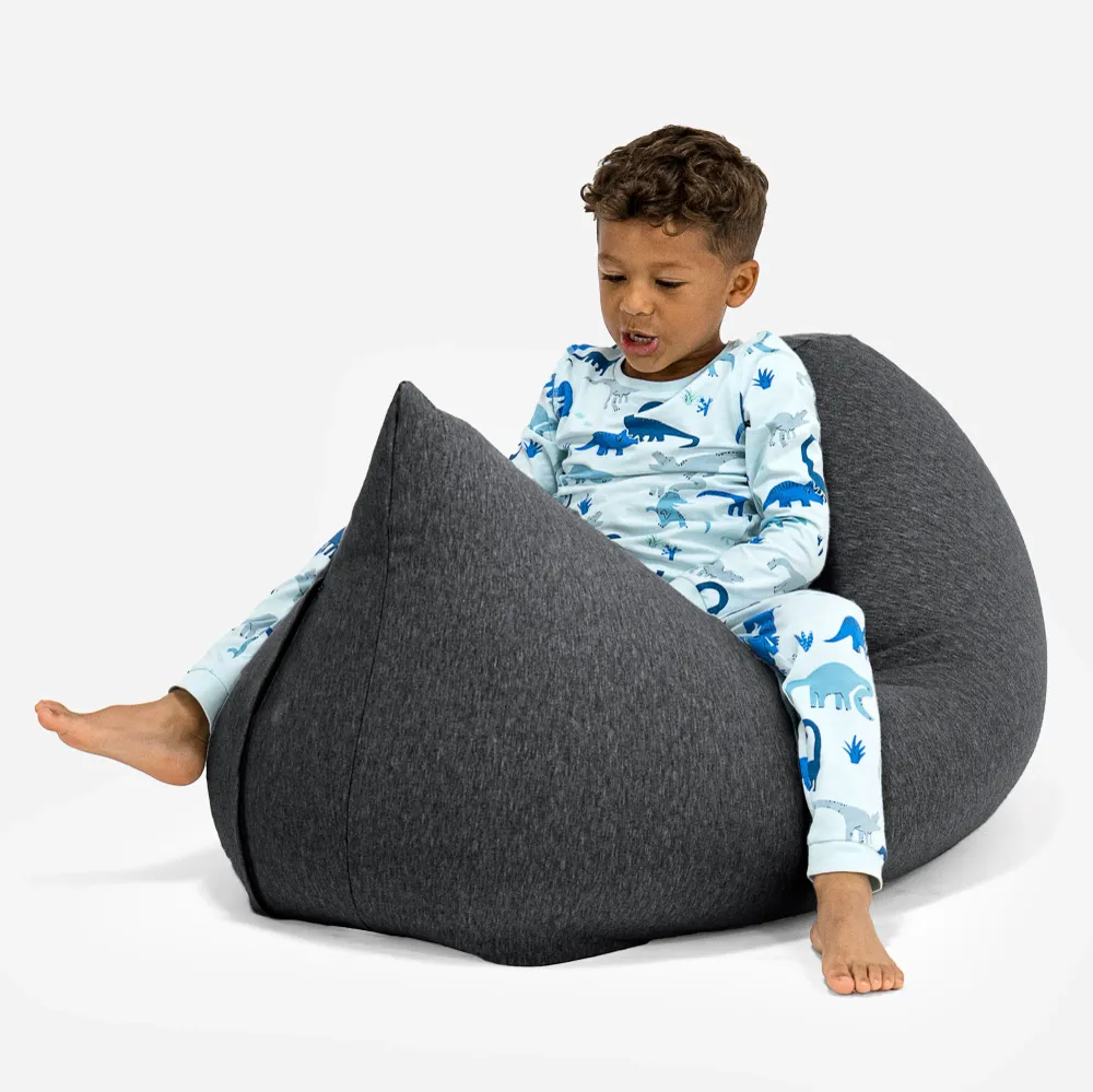 Großer Sitzsack für Kinder 2-6 Jahre - Elastische Baumwolle Schiefergrau