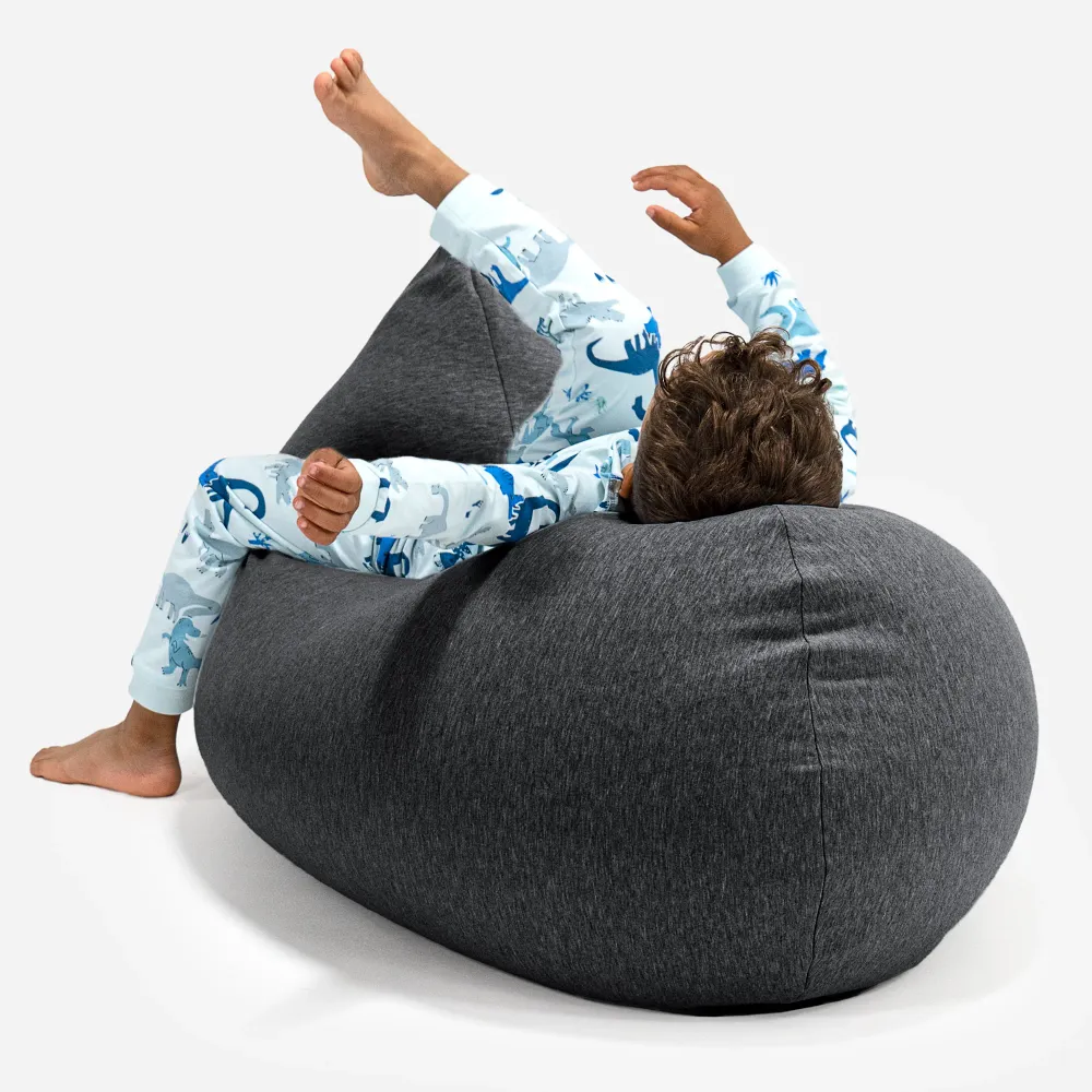 Großer Sitzsack für Kinder 2-6 Jahre - Elastische Baumwolle Schiefergrau