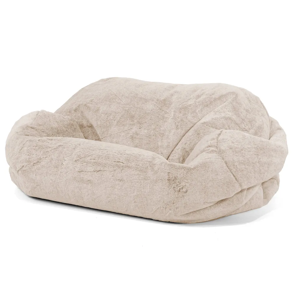Sabine Sitzsack Sofa - Kaninchen Kunstfell Goldbraun
