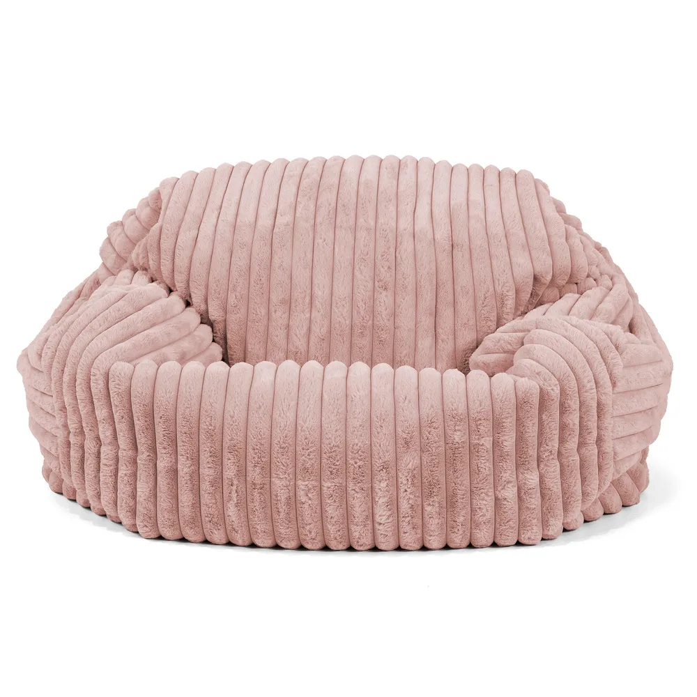 Sabine Sitzsack Sofa - Ultra Plüsch Cord Pastellrosa