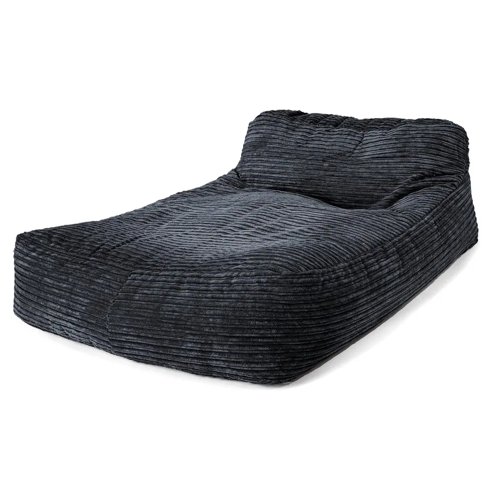 Schlafsofa Sitzsack - Cord Schwarz