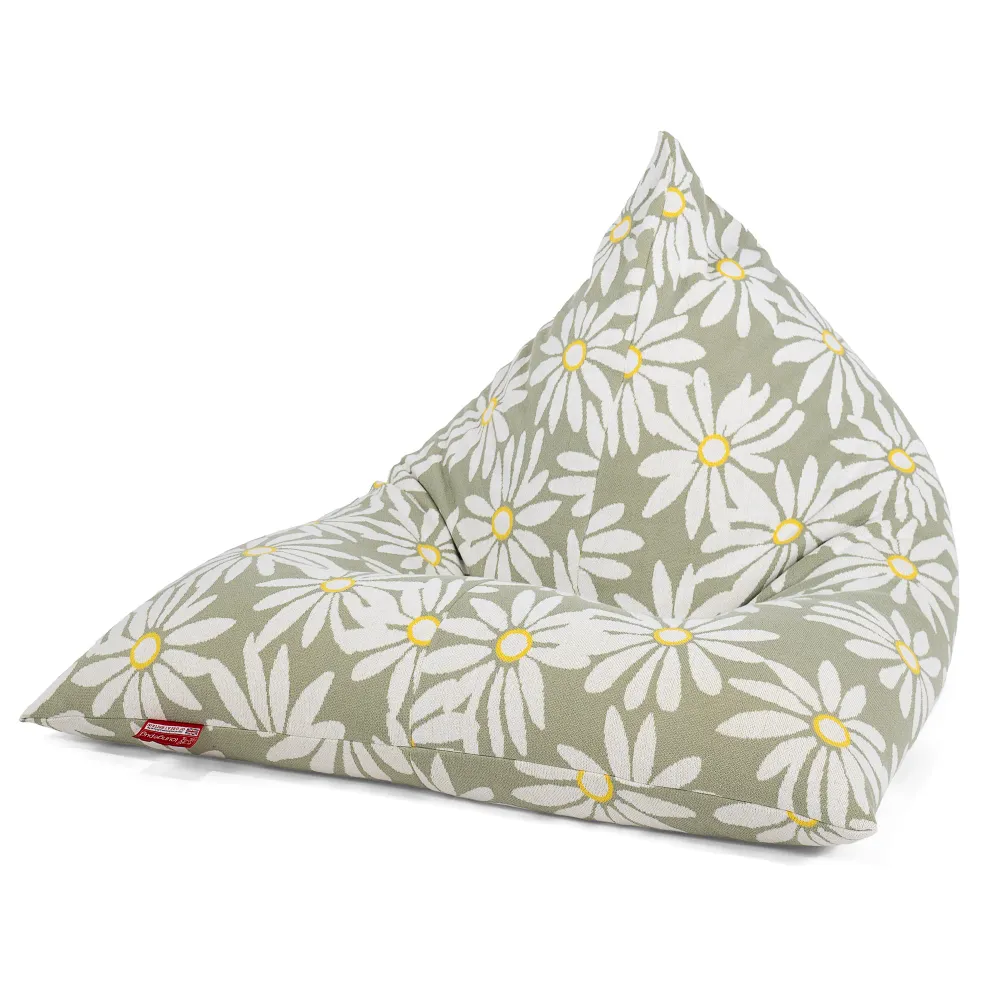 Sitzsack XXL Gaming - Gestrickte Blumenmotiv Mintgrün