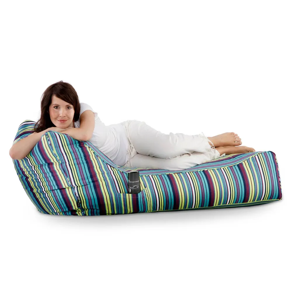 Smoothy Sitzsack - Sitzkissen Lounge Daybed - Blue Stripes