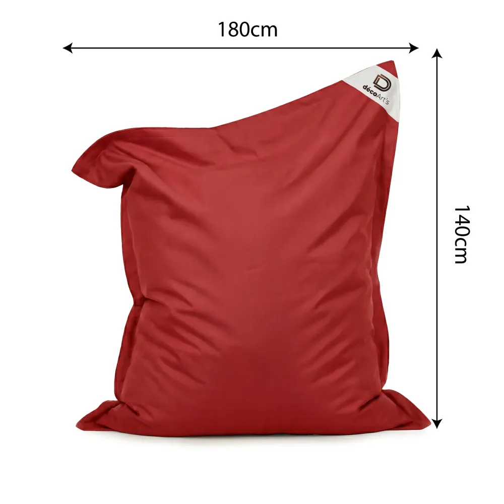 XXL-Riesen-Sitzsack 180x140 Chilirot - Wasserdicht & Abnehmbar (Schaumstoff)