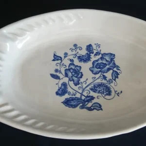FISCH SERVIERPLATTE - Keramik / Steingut, Flora Blumen Blüten Pflanzen Motiv Fischform Relief Dekor