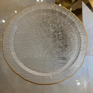 Goldline Glas-Servierplatte 40 cm mit goldenem Rand – Elegante Präsentation für Ihre Speisen