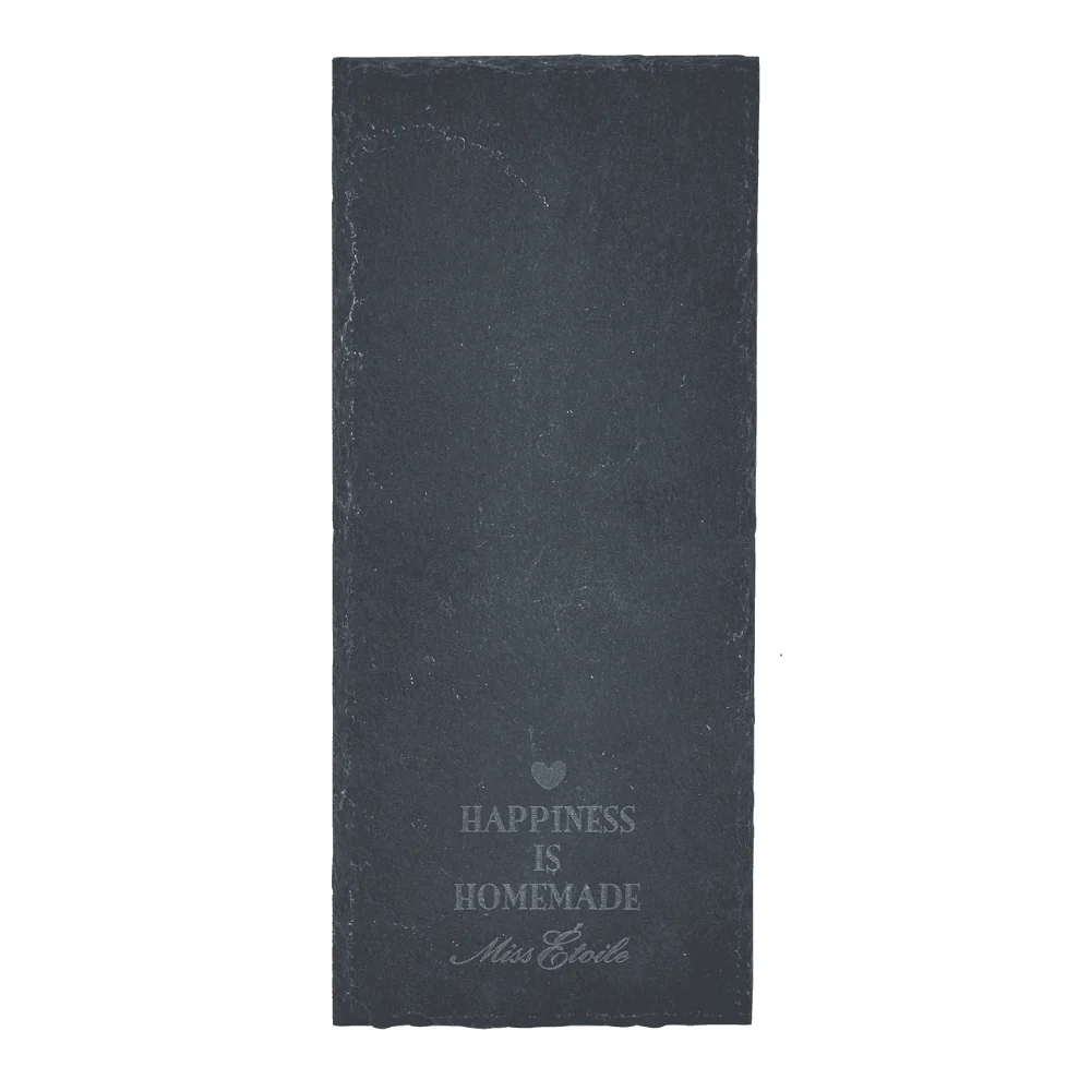 Miss Étoile Servierplatte aus Schiefer "Happiness is Homemade" | 25 x 11 cm