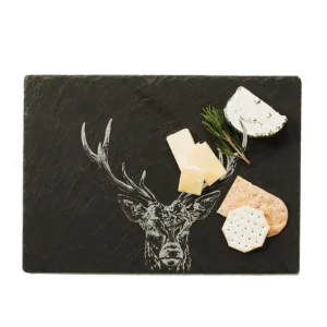 Servierplatte Edelhirsch Mitte Schiefer - 35x25 - Just Slate Company Schottland