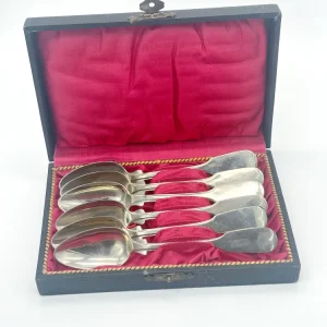 6 antike Jugendstil-Löffel von Clarfeld & Springmeyer Originalbox